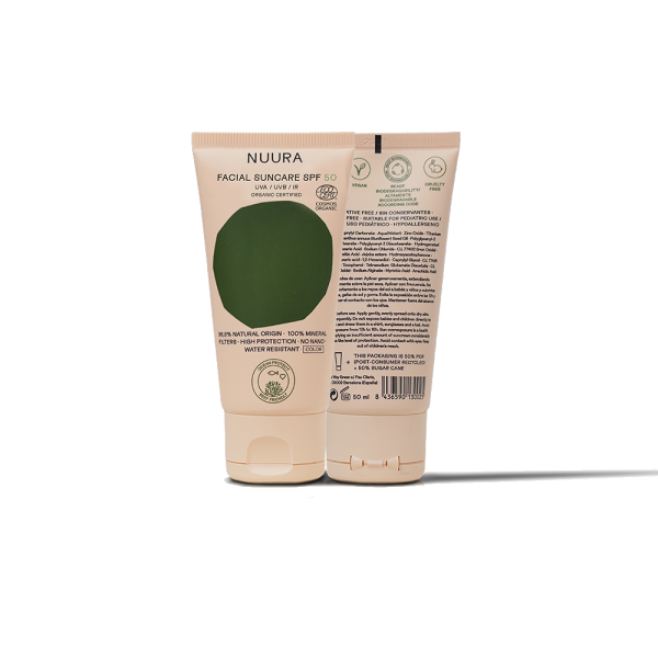Crema Solar Natural Facial con Color Nuura SPF 50