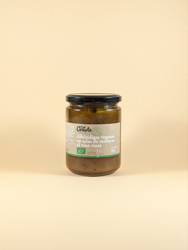 Albóndigas veganas en salsa de verduras al vino tinto Carlota Organic