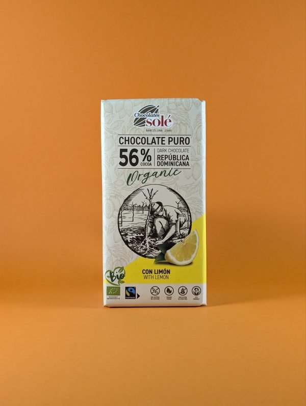 Chocolate puro 56% orgánico con limón Solé